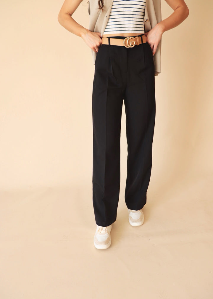 CLEARANCE FINAL SALE  Freya High Wasited Dress Slacks in Black