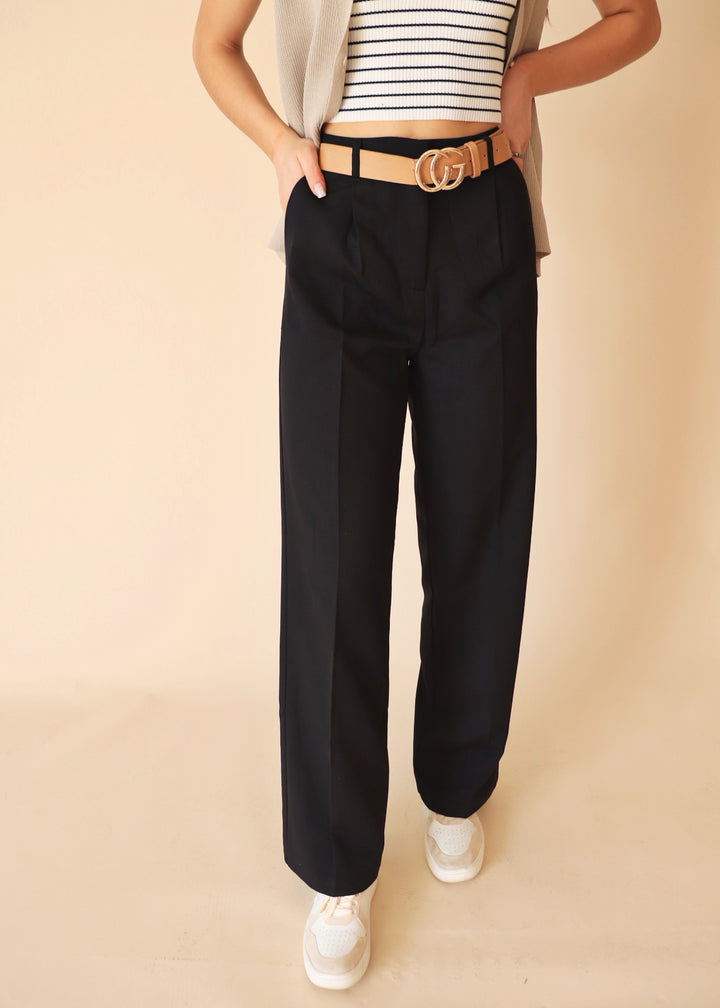 CLEARANCE FINAL SALE  Freya High Wasited Dress Slacks in Black