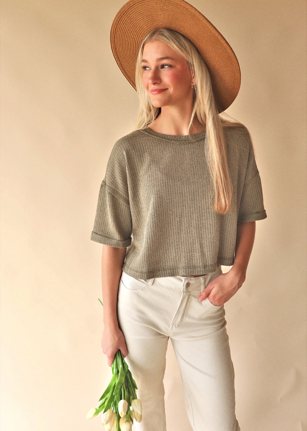 Manda Wide Leg Pants in Sand