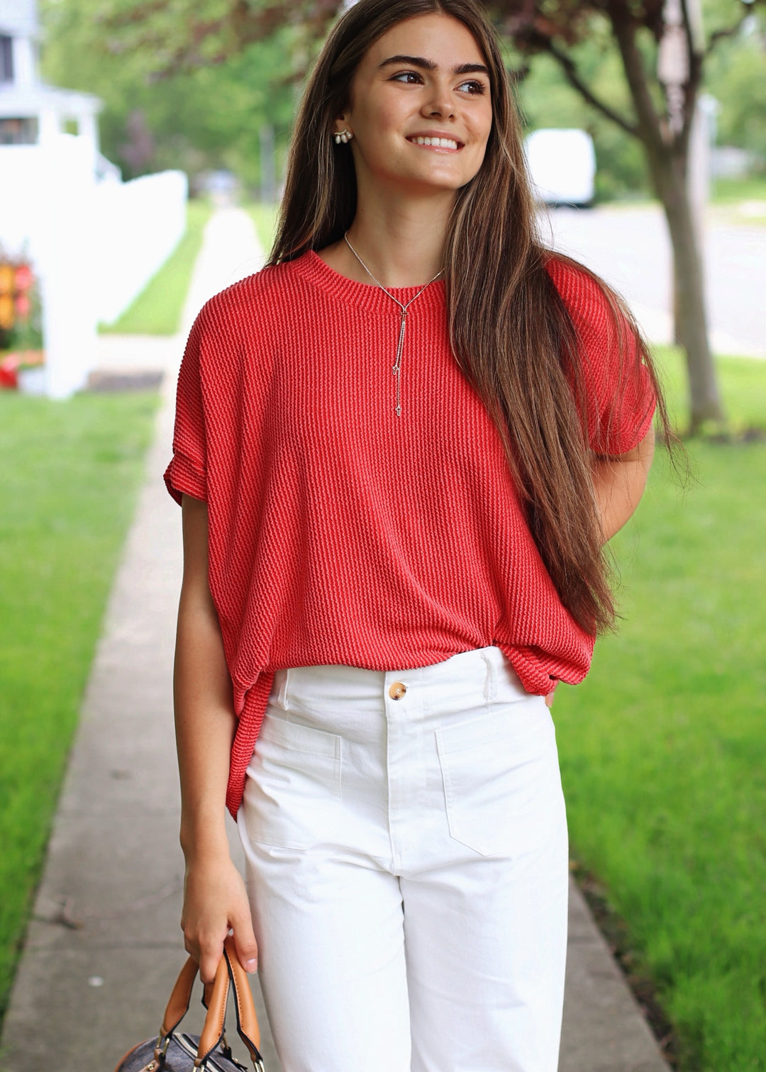 RESTOCK So Easy Ribbed Shirt in Red