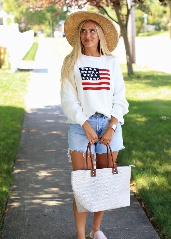 CLEARANCE FINAL SALE USA Flag Sweater