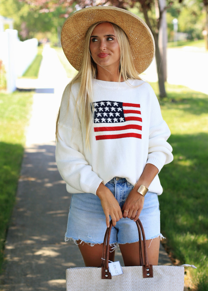 CLEARANCE FINAL SALE USA Flag Sweater