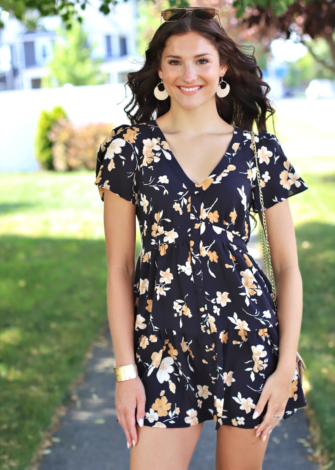 CLEARANCE FINAL SALE Junie Floral Button Down Mini Dress