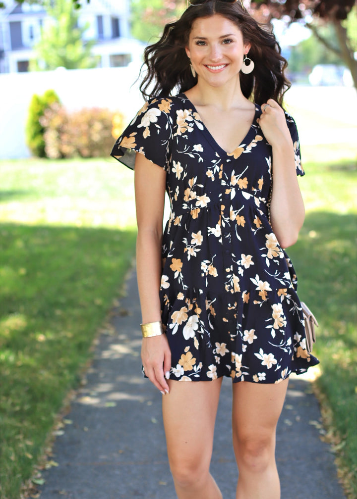 CLEARANCE FINAL SALE Junie Floral Button Down Mini Dress