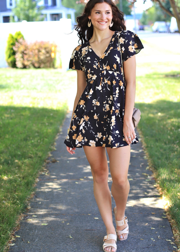 CLEARANCE FINAL SALE Junie Floral Button Down Mini Dress