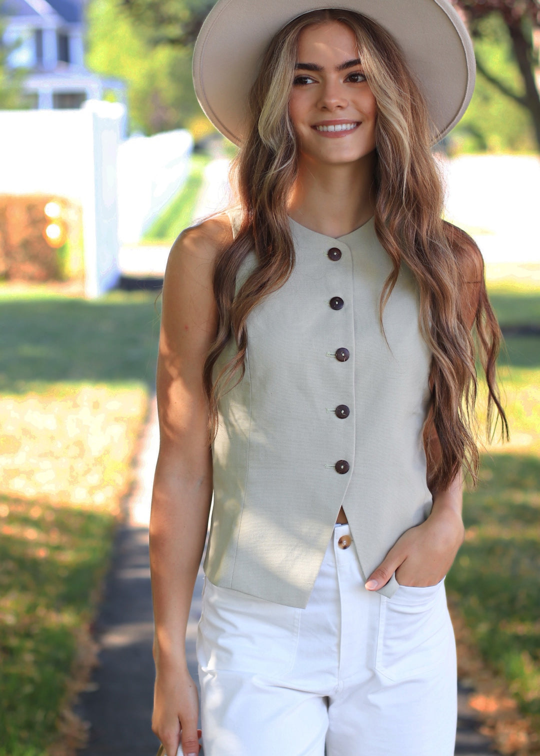 Main Street Waistcoat Vest in Laurel