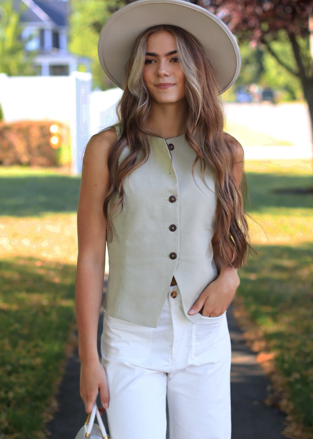 Main Street Waistcoat Vest in Laurel