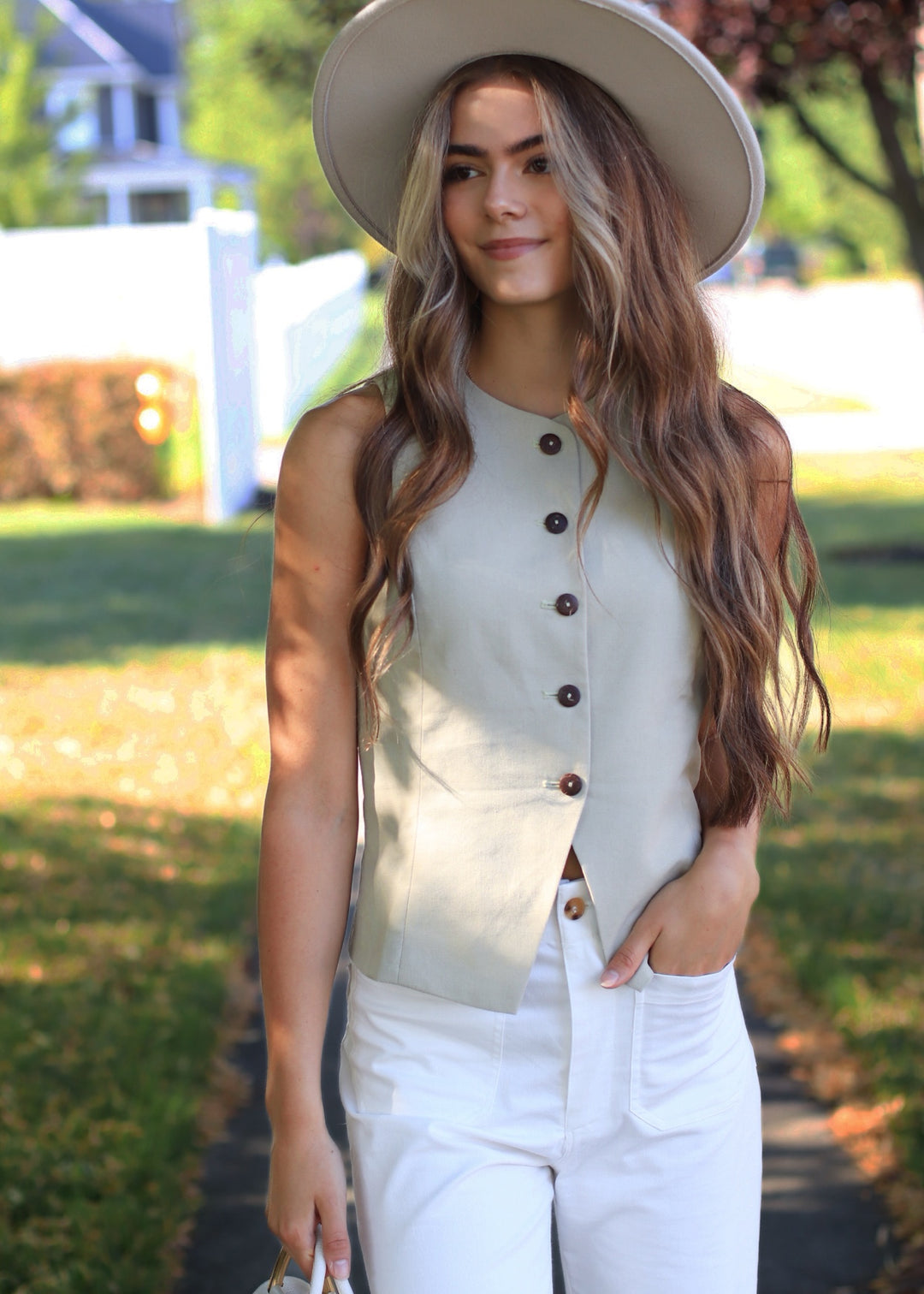 Main Street Waistcoat Vest in Laurel