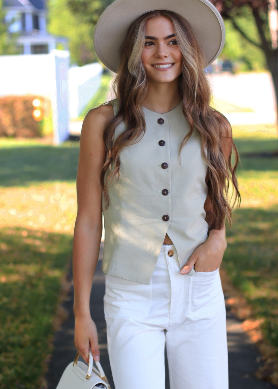 Main Street Waistcoat Vest in Laurel