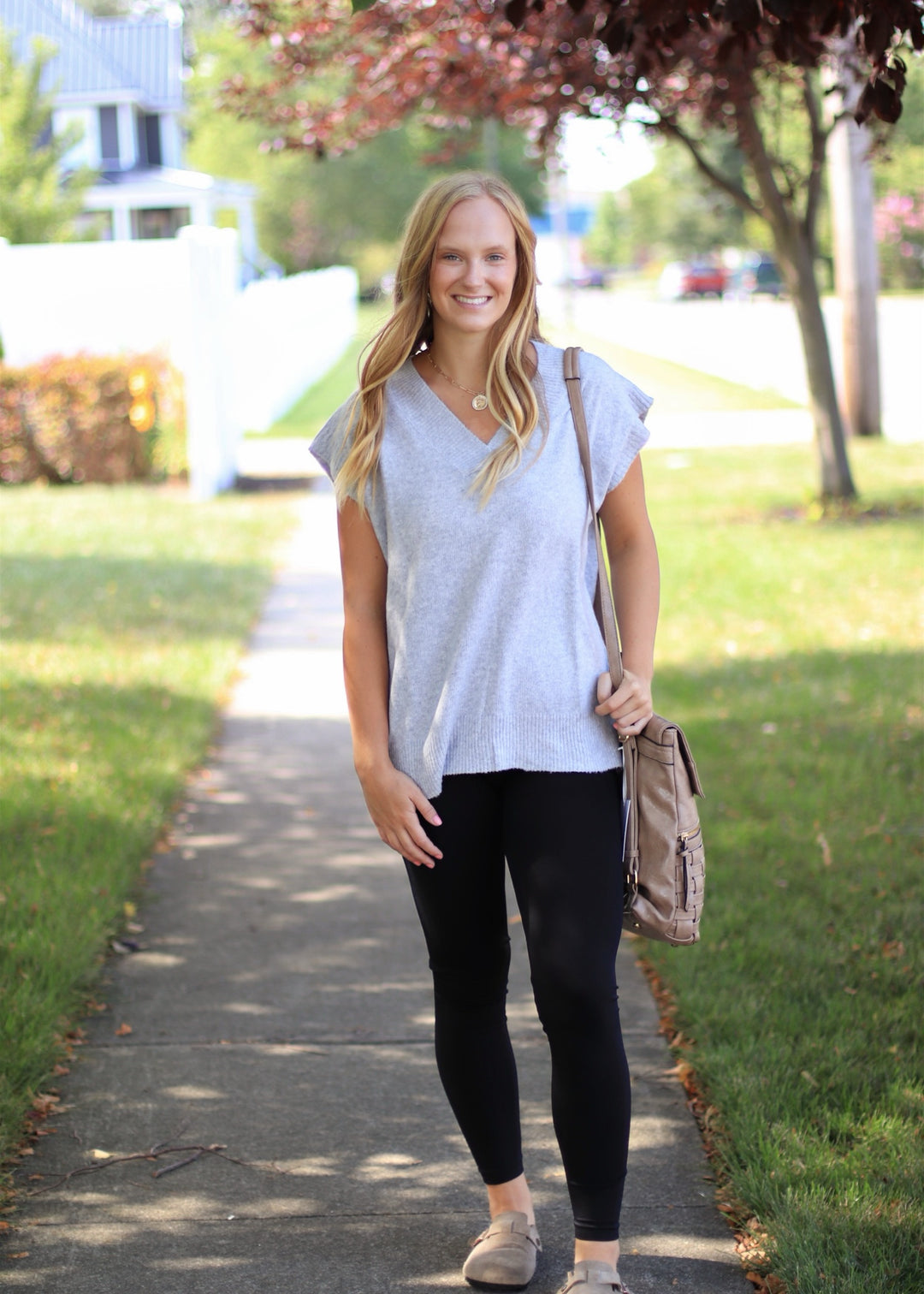 Recycled Yarn V-Neck Sleeveless Oversized Sweater Vest