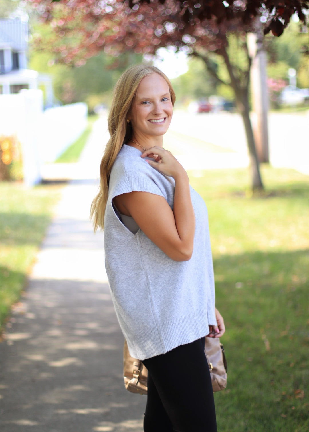 Recycled Yarn V-Neck Sleeveless Oversized Sweater Vest