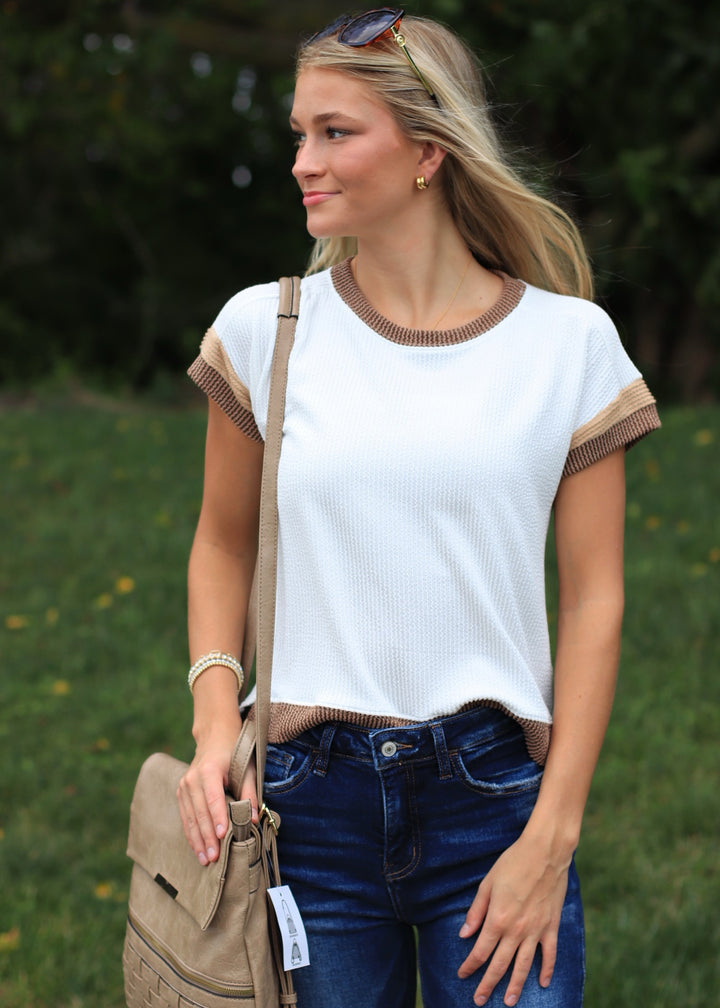 RESTOCK Cormac Ribbed Top in Ivory