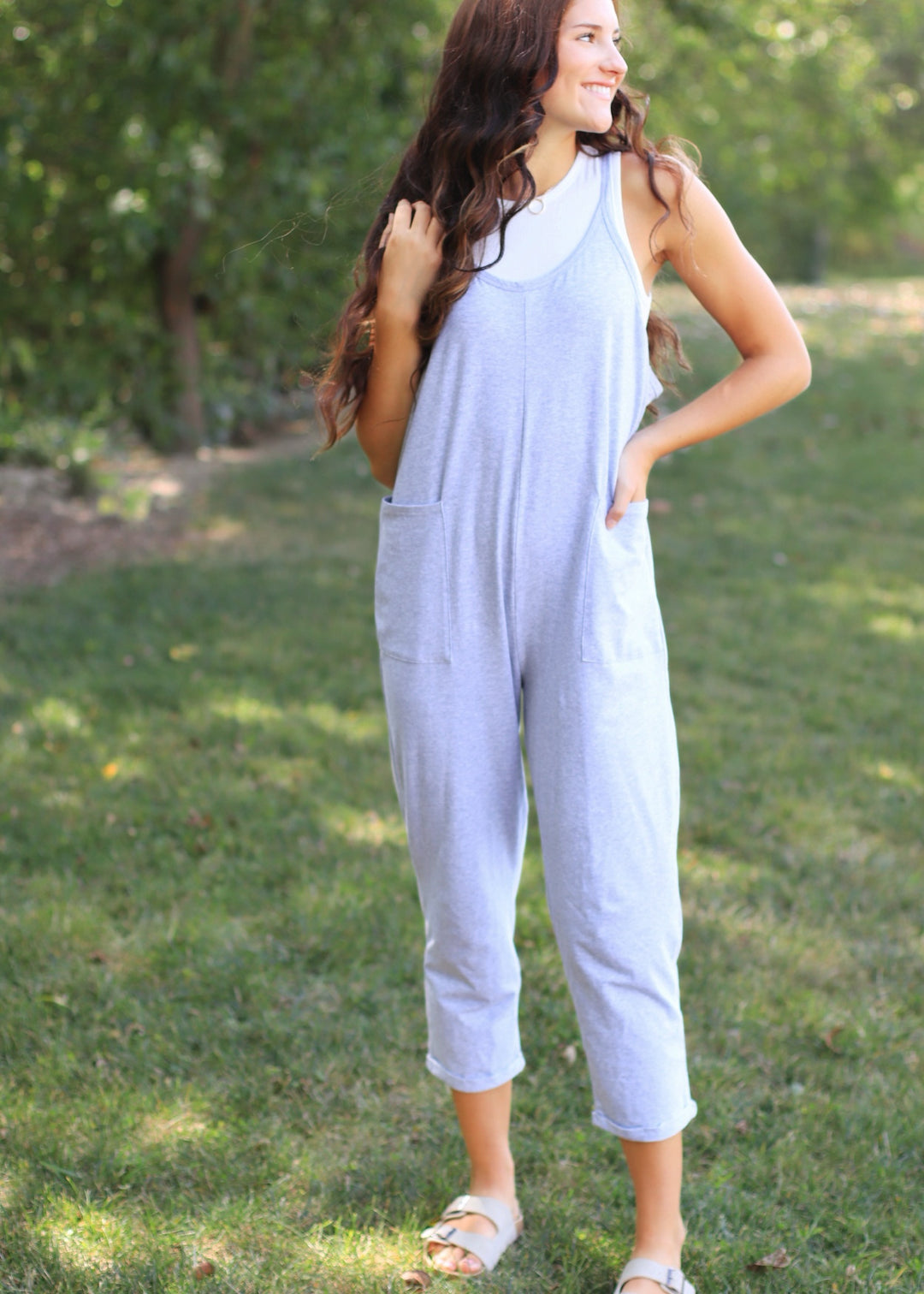 Heather Grey Jumpsuit w/ Pockets