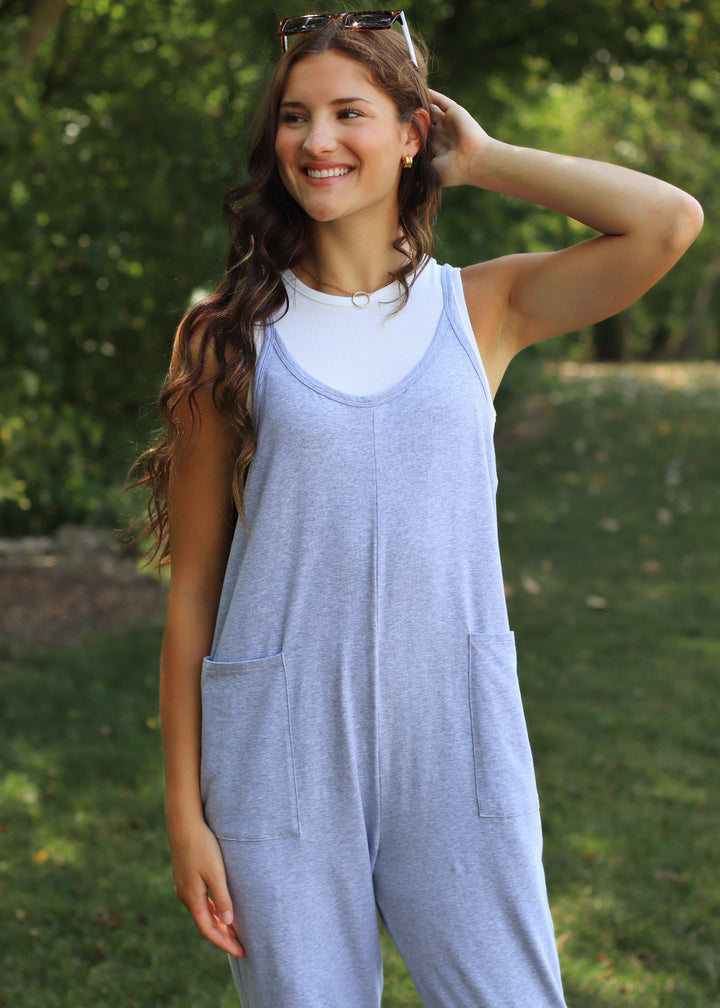 Heather Grey Jumpsuit w/ Pockets