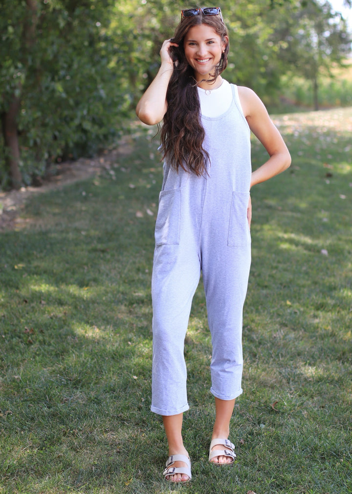 Heather Grey Jumpsuit w/ Pockets