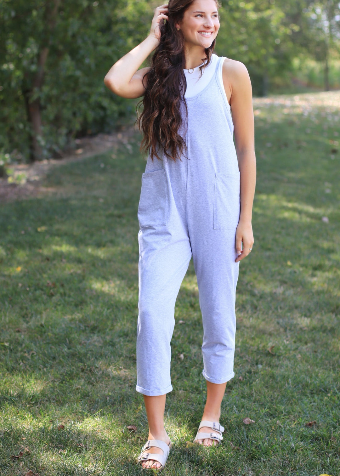 Heather Grey Jumpsuit w/ Pockets