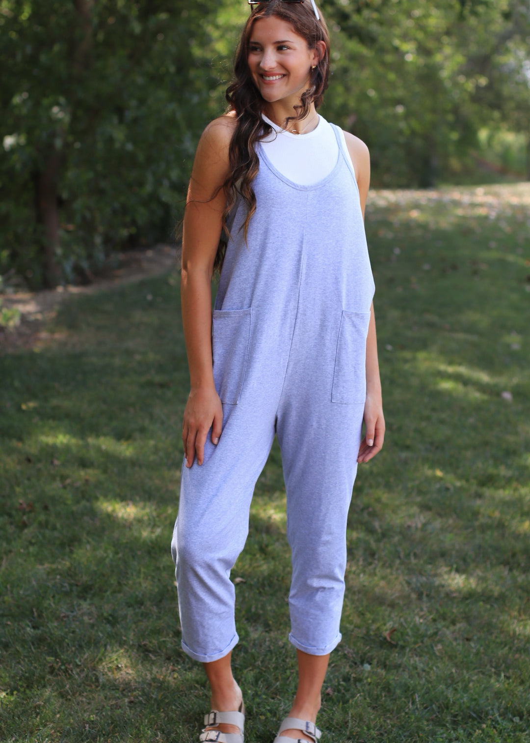 Heather Grey Jumpsuit w/ Pockets