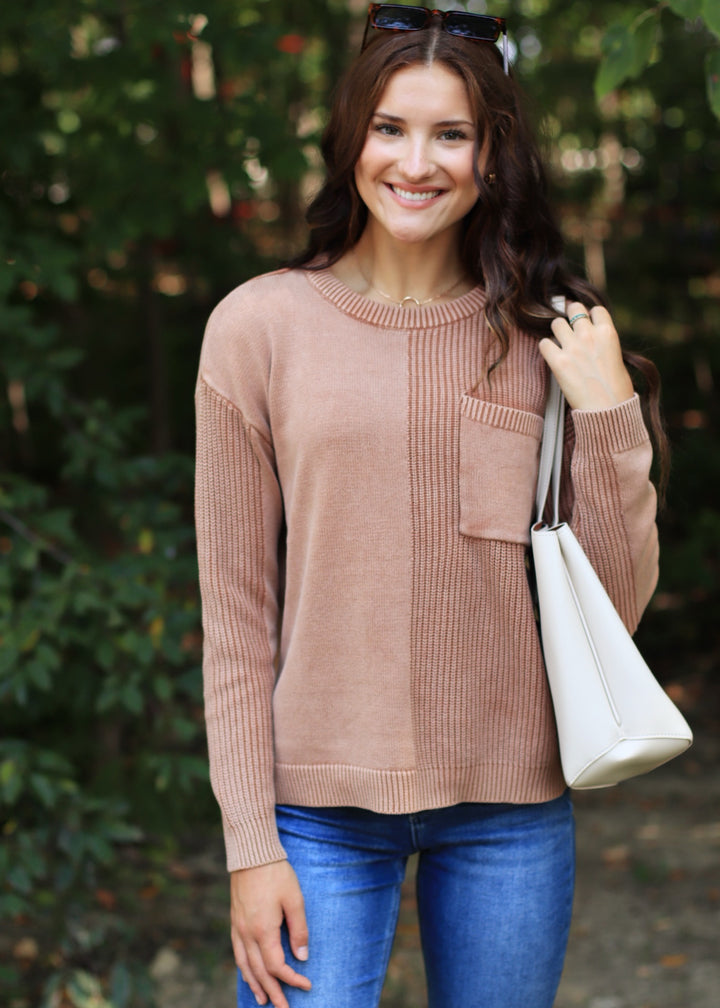 Yasmine Textured Crew Neck Sweater