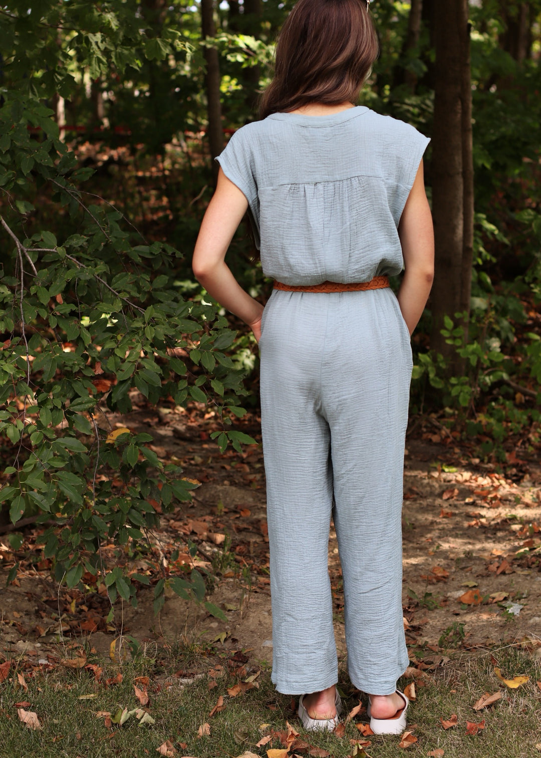 Georgie Gauze Button Down Jumpsuit