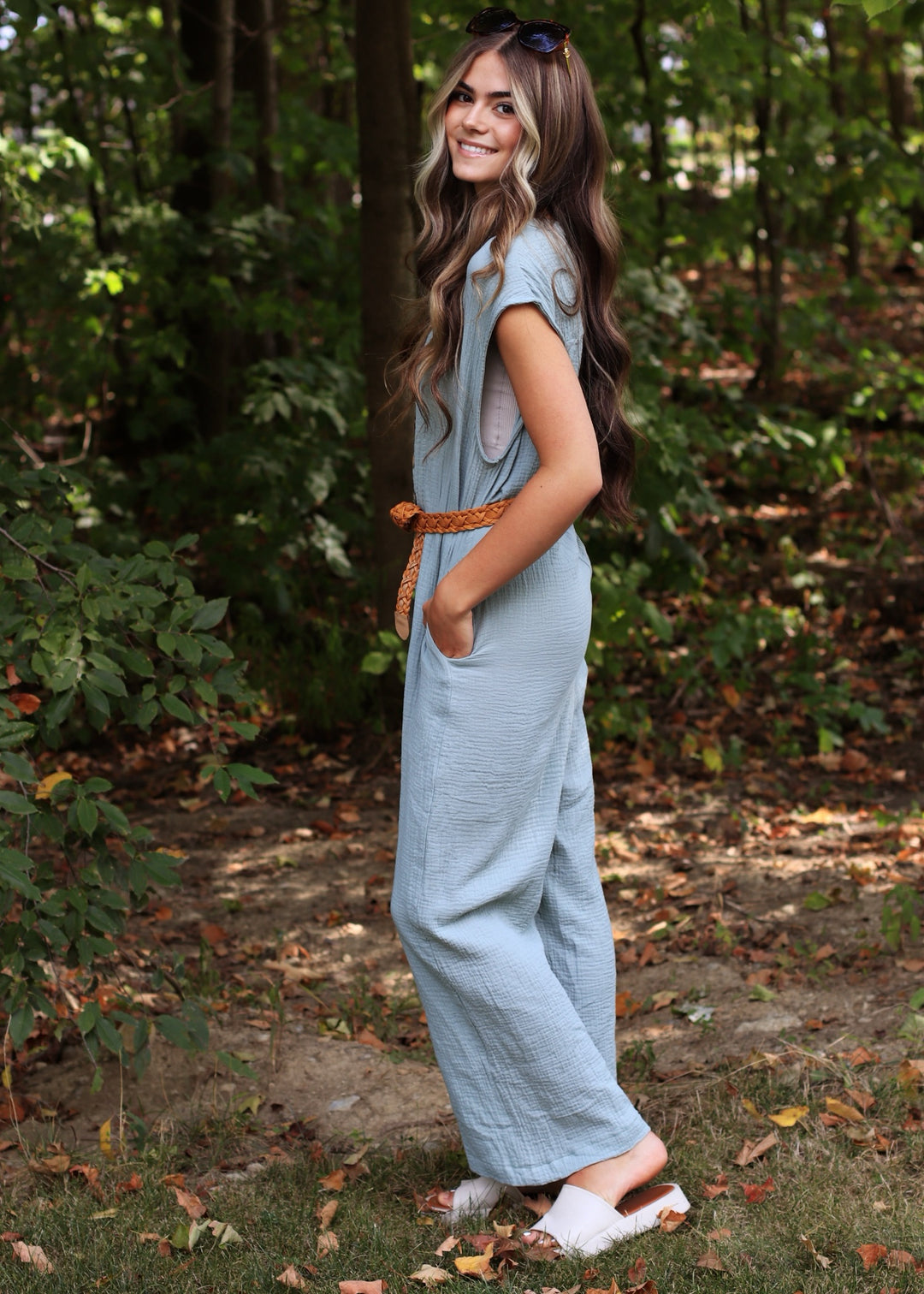 Georgie Gauze Button Down Jumpsuit