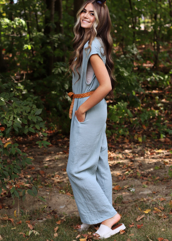 Georgie Gauze Button Down Jumpsuit