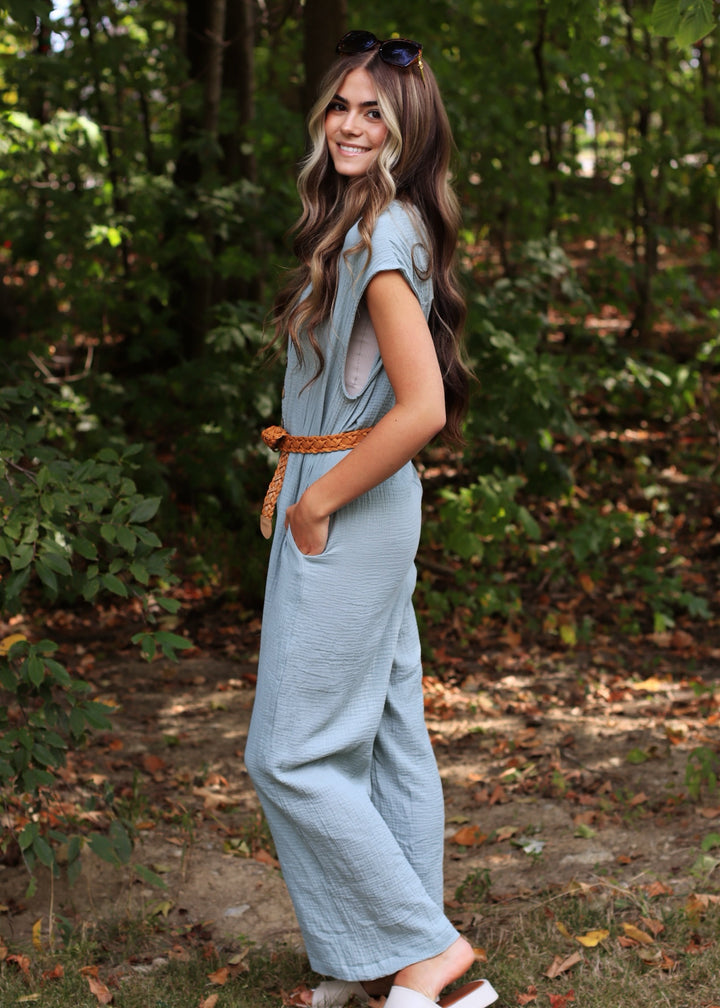 Georgie Gauze Button Down Jumpsuit