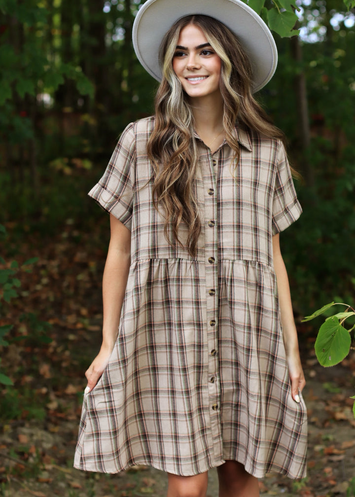 The Noel Dress in Simply Taupe