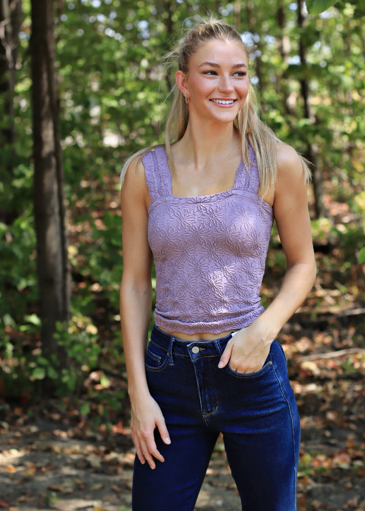 Dusty Lavender Floral Seamless Tank