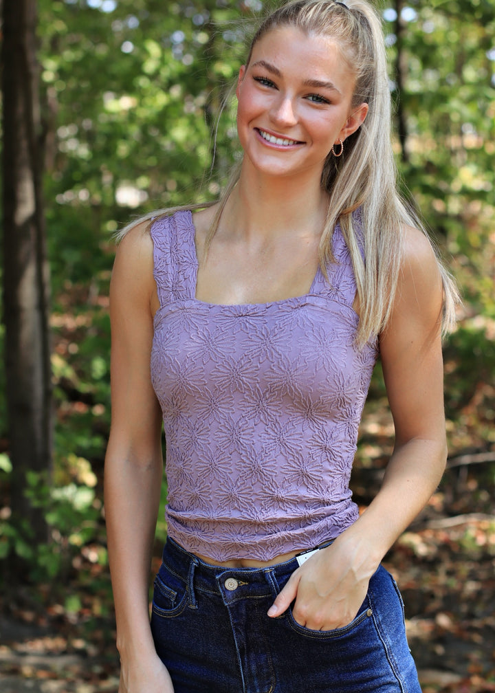 Dusty Lavender Floral Seamless Tank