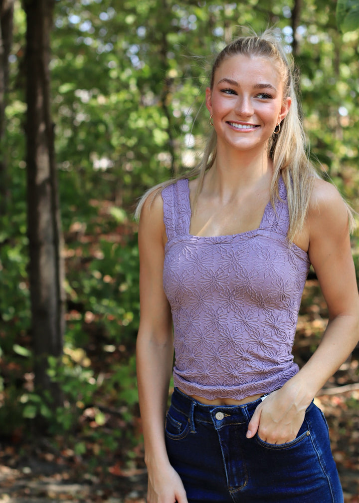 Dusty Lavender Floral Seamless Tank