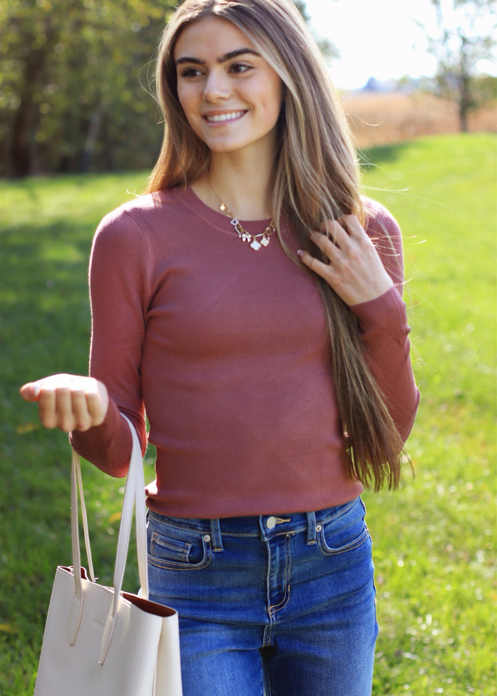 Ultra Soft Pullover Sweater in Paprika