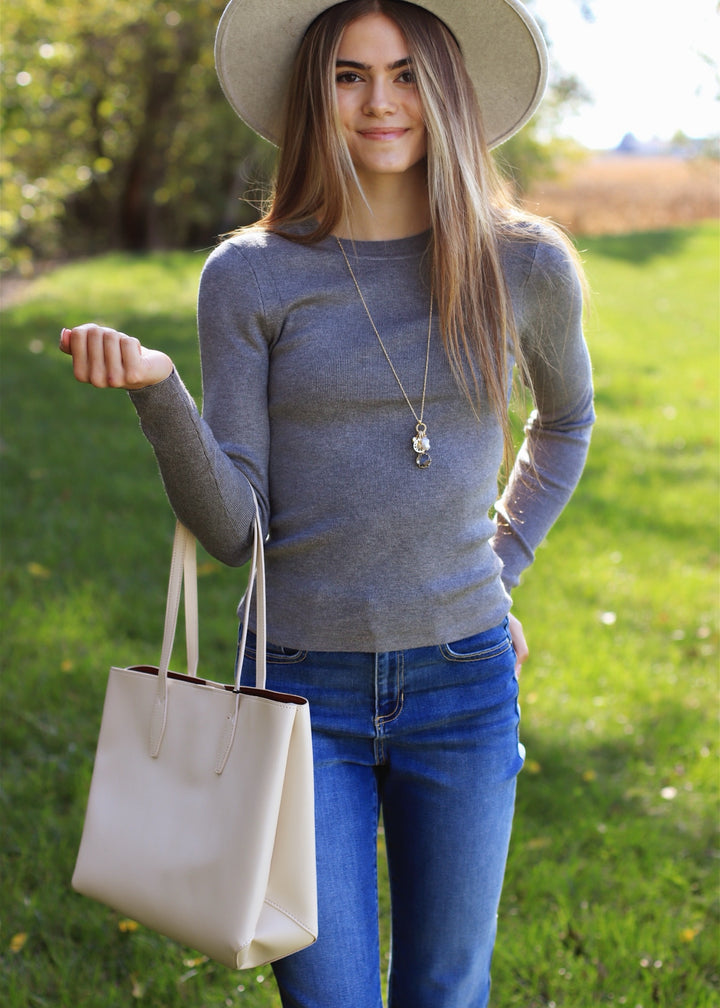 Ultra Soft Pullover Sweater in Charcoal