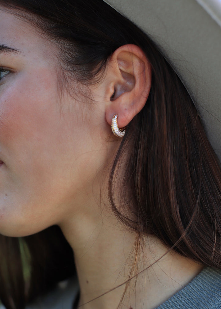 Jonathan CZ Hoop Earring GOLD