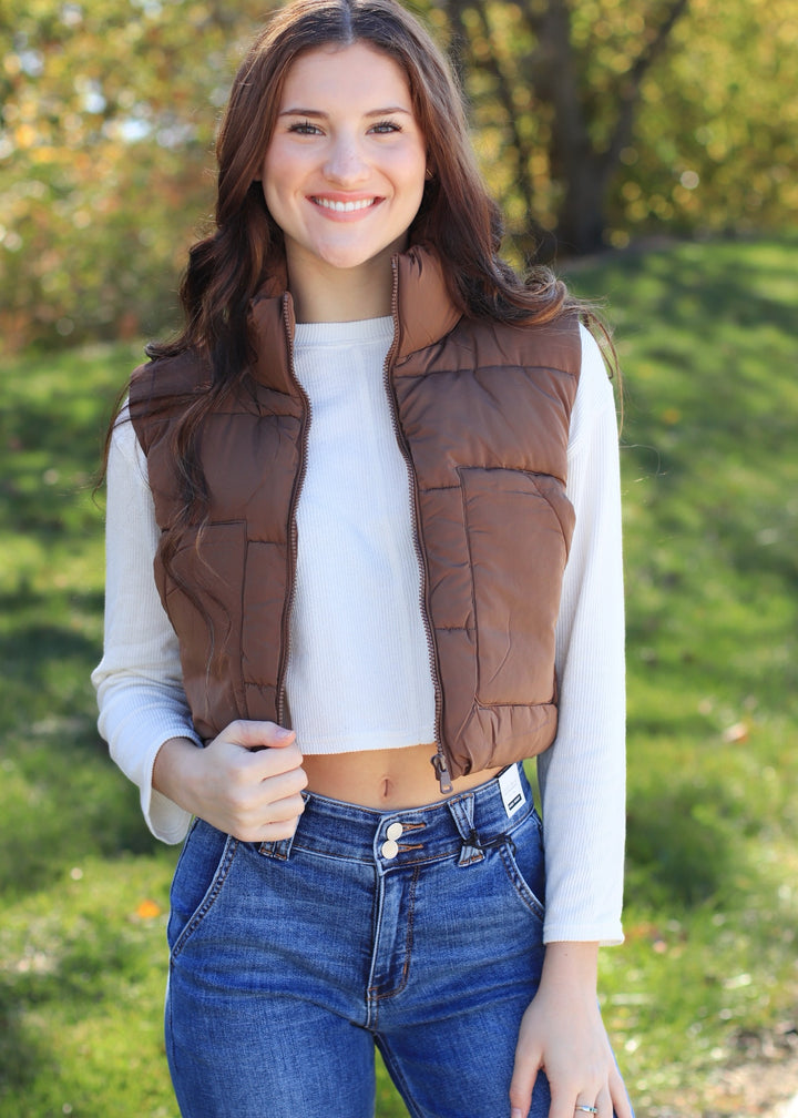 DOORBUSTER Puffer Vest in Cocoa