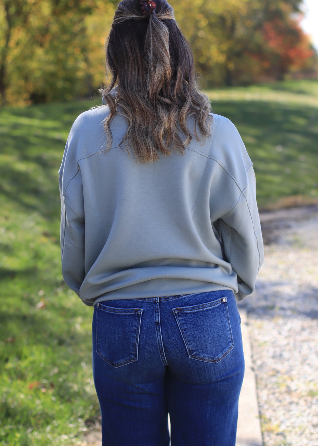 DOORBUSTER Scuba Half Zip Top in Dusty Green