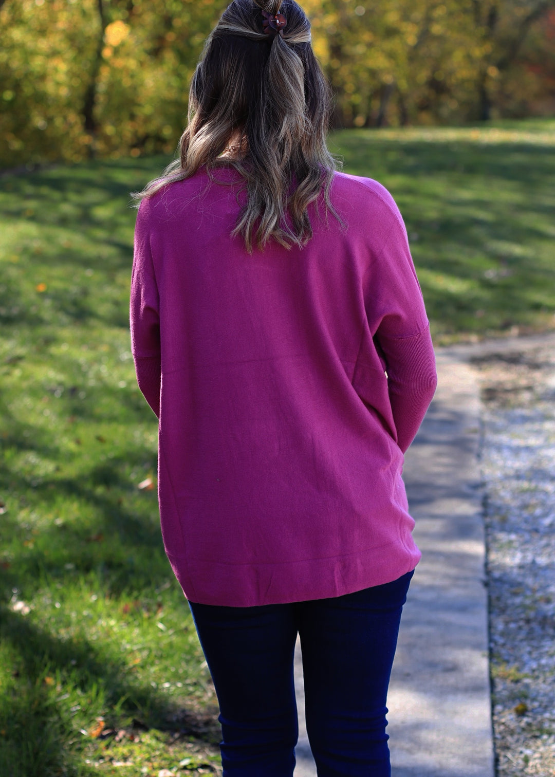 Oversize Pocket Top in Berry