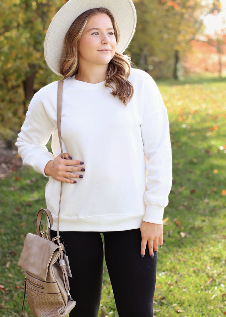 DOORBUSTER Hi-Low Boyfriend Sweatshirt w Pockets