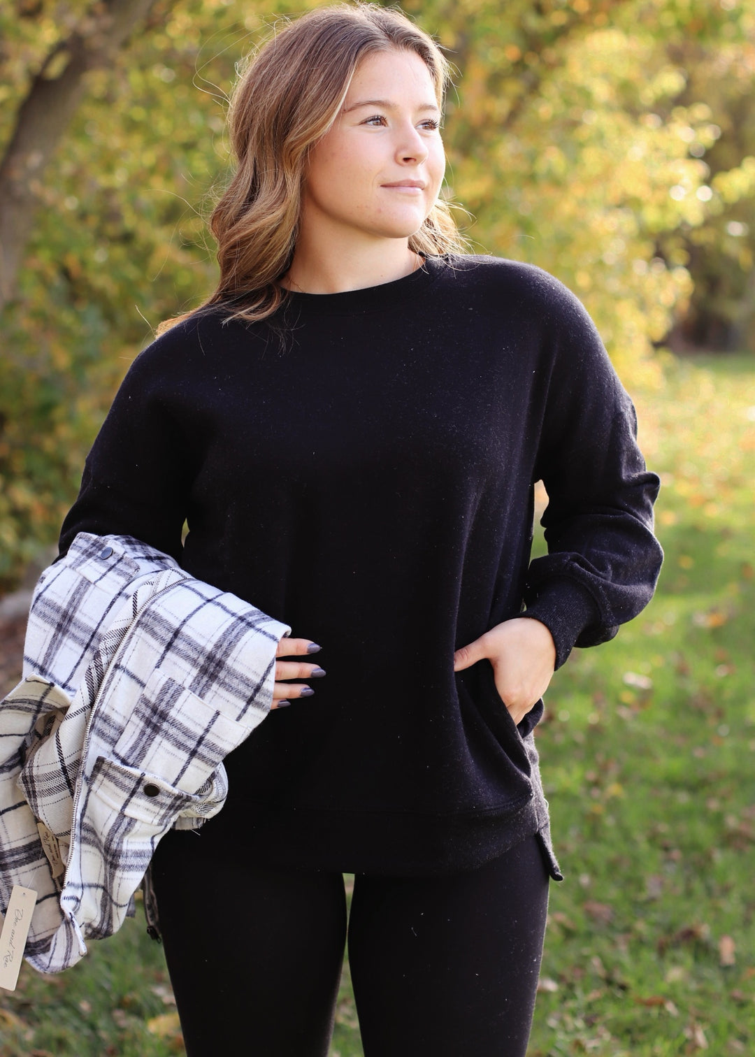 DOORBUSTER Hi-Low Boyfriend Sweatshirt w Pockets