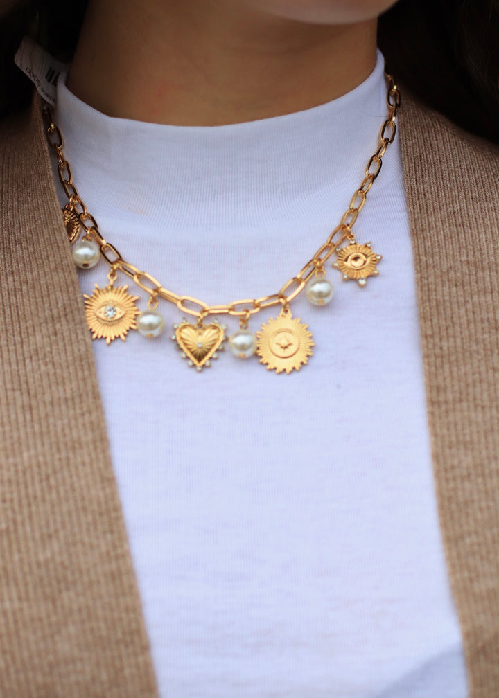 Munroe Charm Necklace GOLD