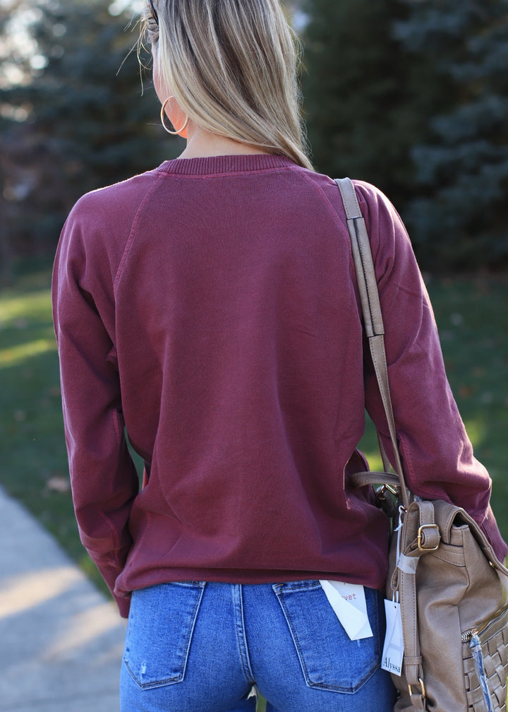 Pocket Pullover in Cabernet