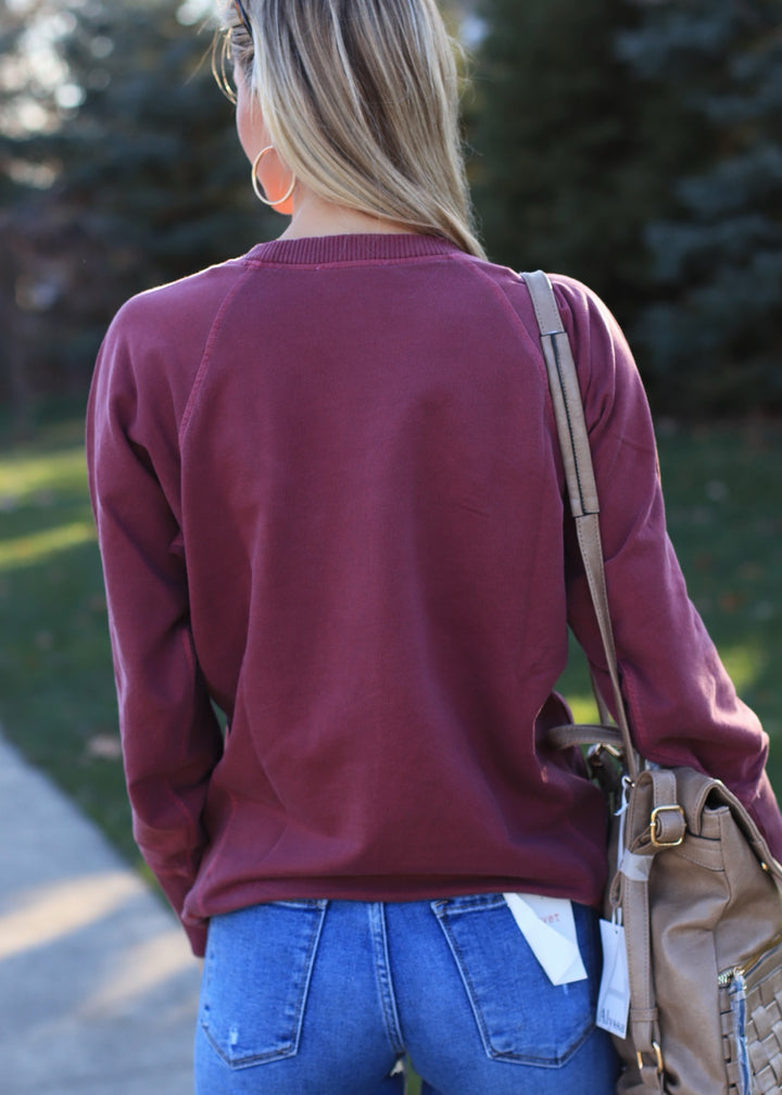 Pocket Pullover in Cabernet