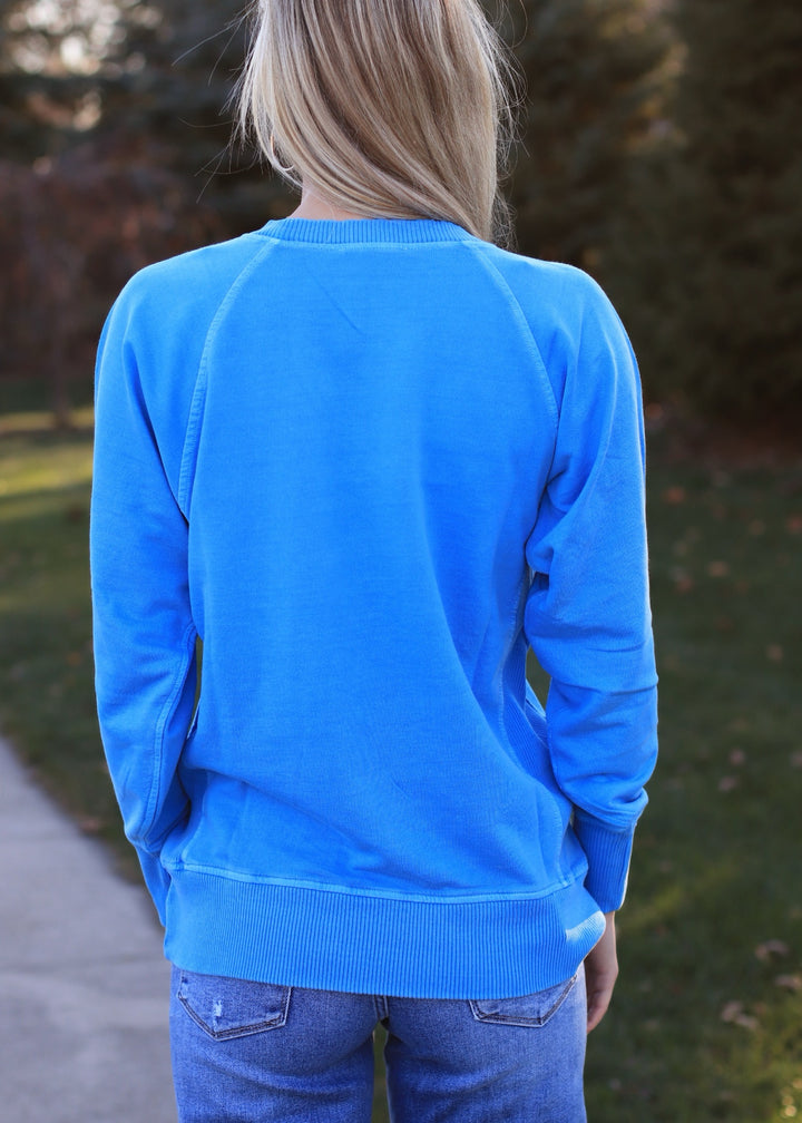 Pocket Pullover in Classic Blue