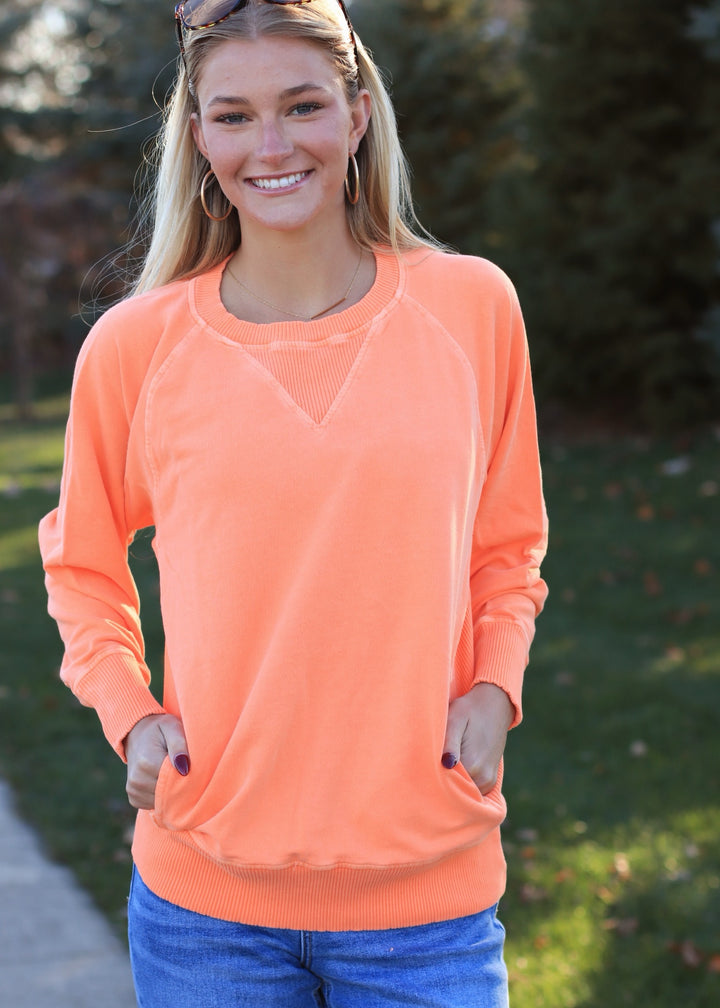 Pocket Pullover in Lt Orange