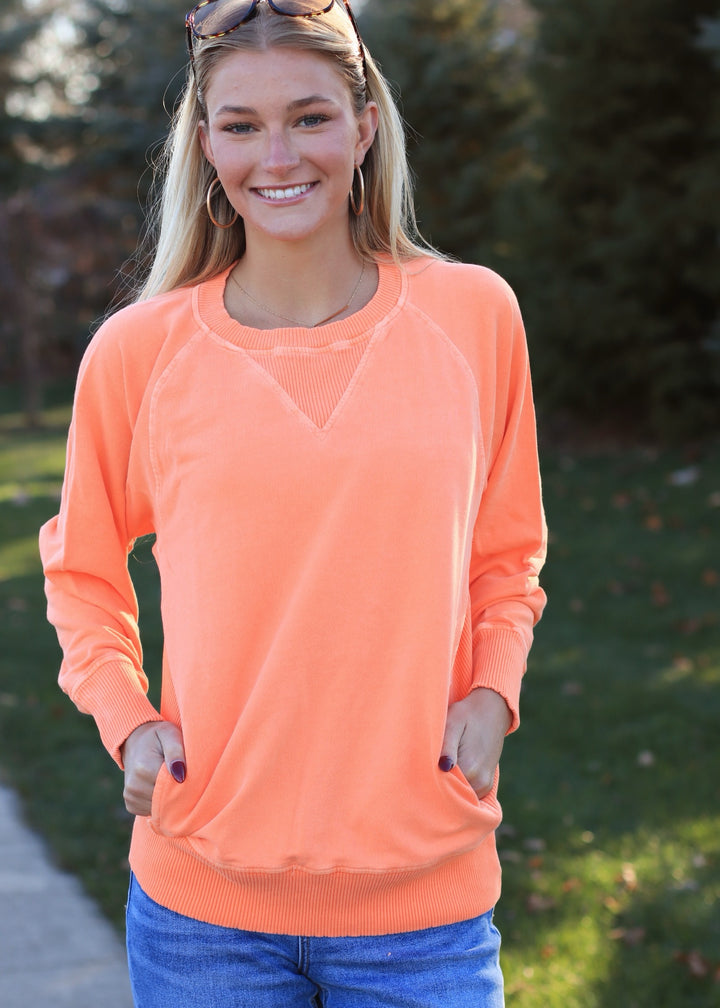 Pocket Pullover in Lt Orange