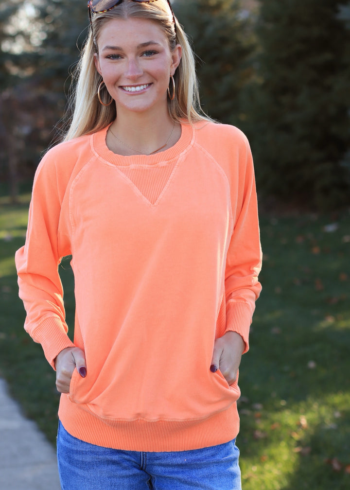 Pocket Pullover in Lt Orange