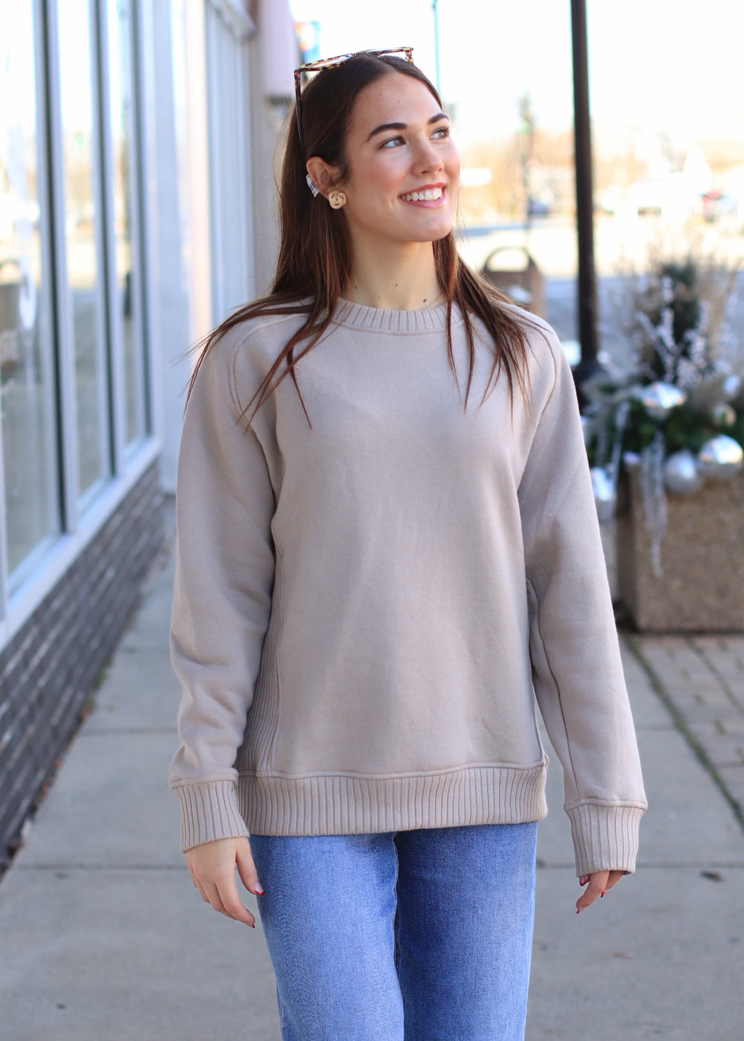 RESTOCK Dupita French Terry Crewneck in Taupe