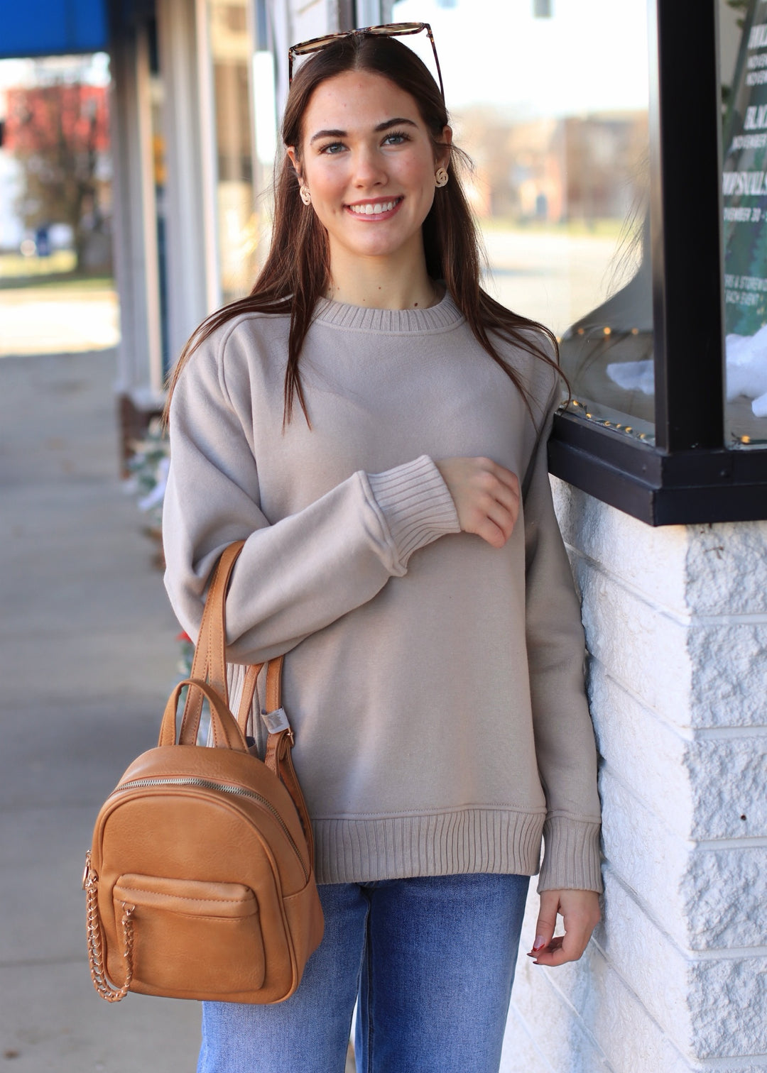 RESTOCK Dupita French Terry Crewneck in Taupe