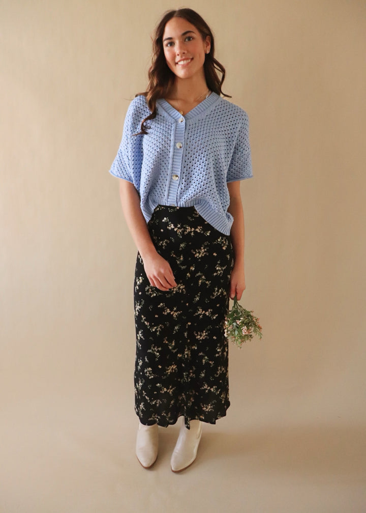 Erica Floral Button Down Midi Skirt