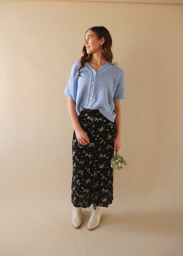 Erica Floral Button Down Midi Skirt