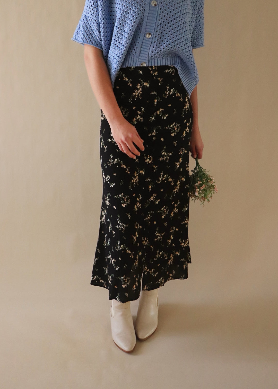 Erica Floral Button Down Midi Skirt